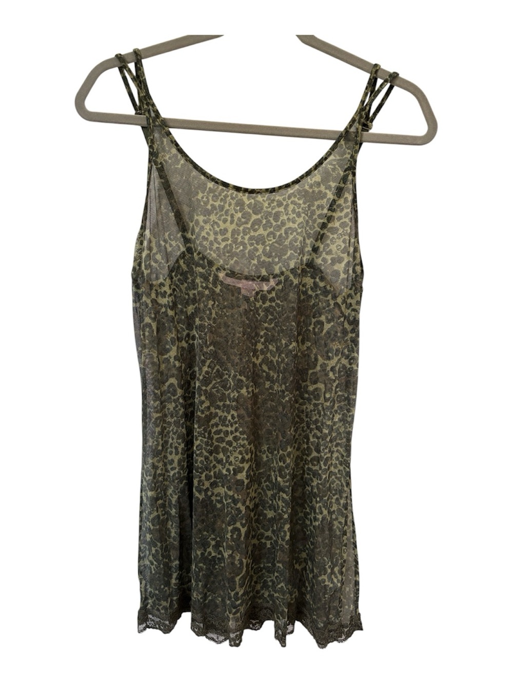 Vintage Victoria’s Secret Y2K Leopard Mesh Lace Babydoll Nightgown